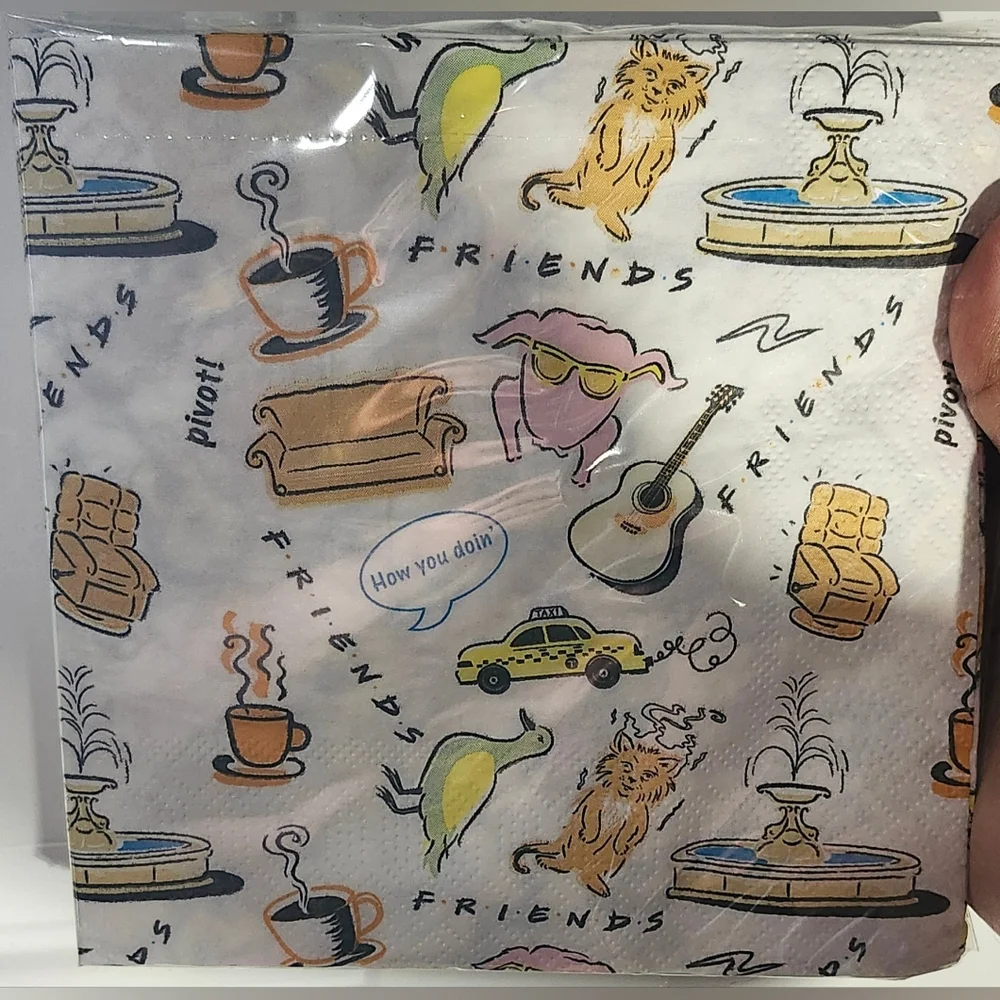 Friends Tv Series Party Pack Papergoods Cups, Cake Plates And Napkins.